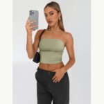 Cross-border European and American Foreign Trade Strapless Women's Inner Wearing Pure Spice Girl Top Summer Outer Wearing Pullover Vest Slim-fit Women's Clothing - Image 16