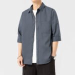 Short Sleeve Shirt Men's 2025 New Summer Thin Workwear Casual Men's Top Summer Seven-point Shirt Jacket - Image 6