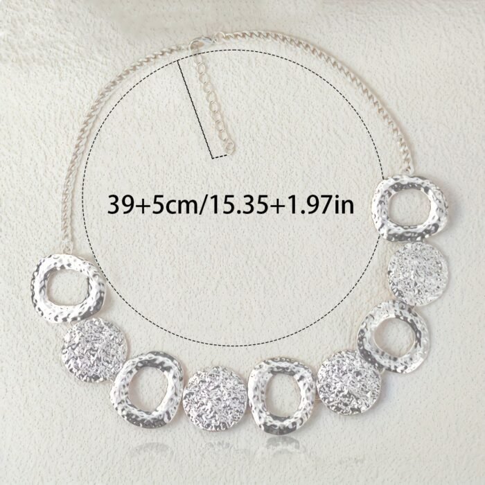 Europe and the United States cross-border factory direct personality exaggerated necklace concentric ring fashion alloy accessories foreign trade jewelry wholesale - Image 4