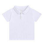 2025 New Children's Summer Cotton Solid Color Short-sleeved T-shirt for Boys and Girls Solid Color Class Clothes Polo Shirt T-shirt - Image 9