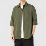 Short Sleeve Shirt Men's 2025 New Summer Thin Workwear Casual Men's Top Summer Seven-point Shirt Jacket - Image 9