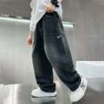 Boys' jeans 2025 new fashionable autumn children's straight leg pants big boys wide leg pants chubby children's pants - Image 2