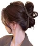 Maillard brown Scrub Grab Clip Women's High-end Sense Disc Hair Clip Back Head Large Hair Volume Shark Clip Headwear - Image 4