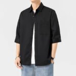 Short Sleeve Shirt Men's 2025 New Summer Thin Workwear Casual Men's Top Summer Seven-point Shirt Jacket - Image 7