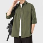 Short Sleeve Shirt Men's 2025 New Summer Thin Workwear Casual Men's Top Summer Seven-point Shirt Jacket - Image 2