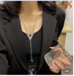 Light Luxury High-end Necklace Women's Long Woolen Chain Simple Fashion All-match Autumn and Winter Tassel Clothing Accessories Pendant Pendant - Image 6