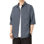 Short Sleeve Shirt Men's 2025 New Summer Thin Workwear Casual Men's Top Summer Seven-point Shirt Jacket - Image 5