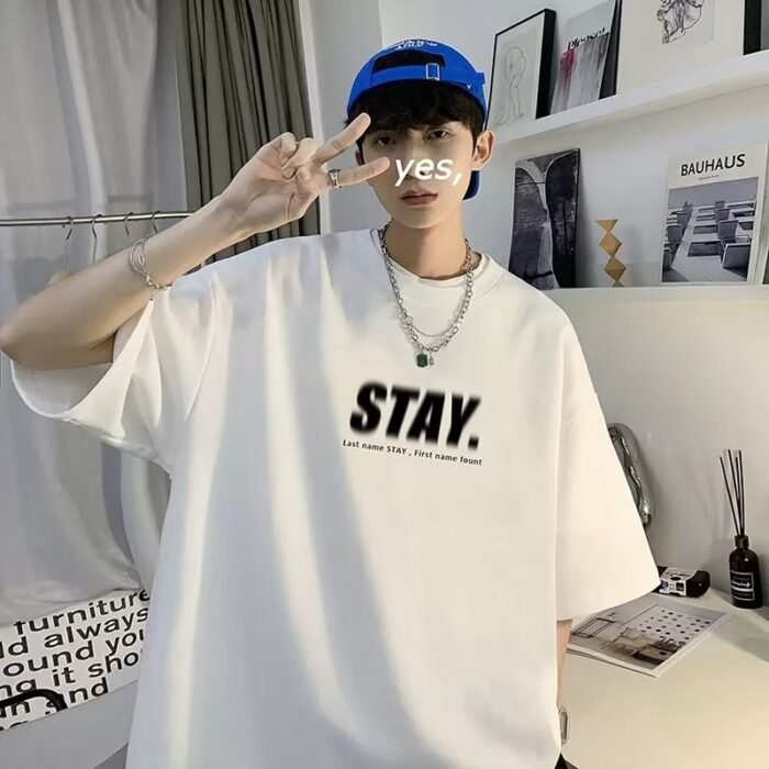 Summer New Short-Sleeved Loose T-Shirt Men's Trbottomy Brand Casual Half-Sleeved Trbottomyy T-Shirt Bottoming Shirt Five-Quarter Sleeve Top - Image 4