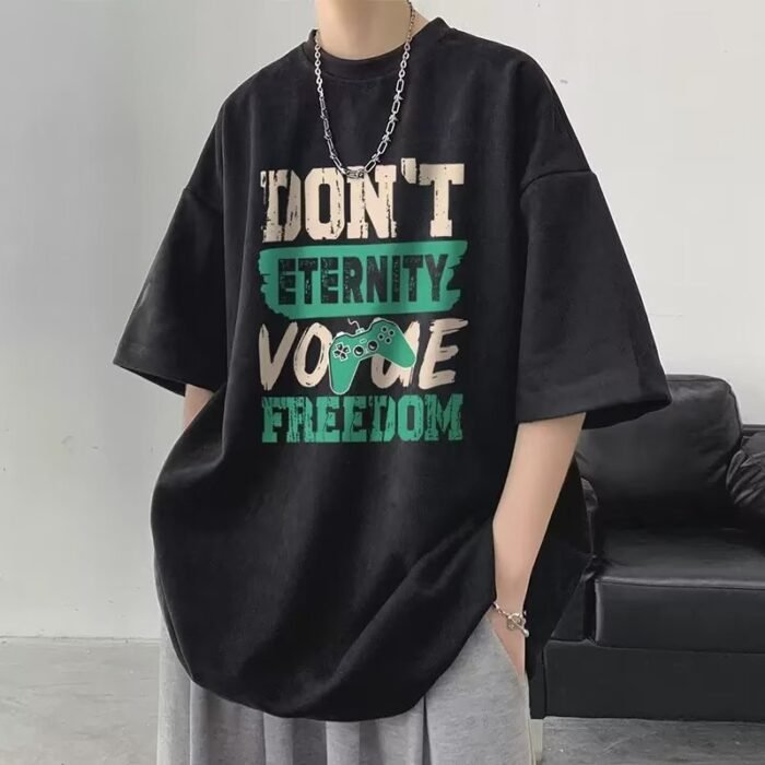 Summer New Short-Sleeved Loose T-Shirt Men's Trbottomy Brand Casual Half-Sleeved Trbottomyy T-Shirt Bottoming Shirt Five-Quarter Sleeve Top - Image 1