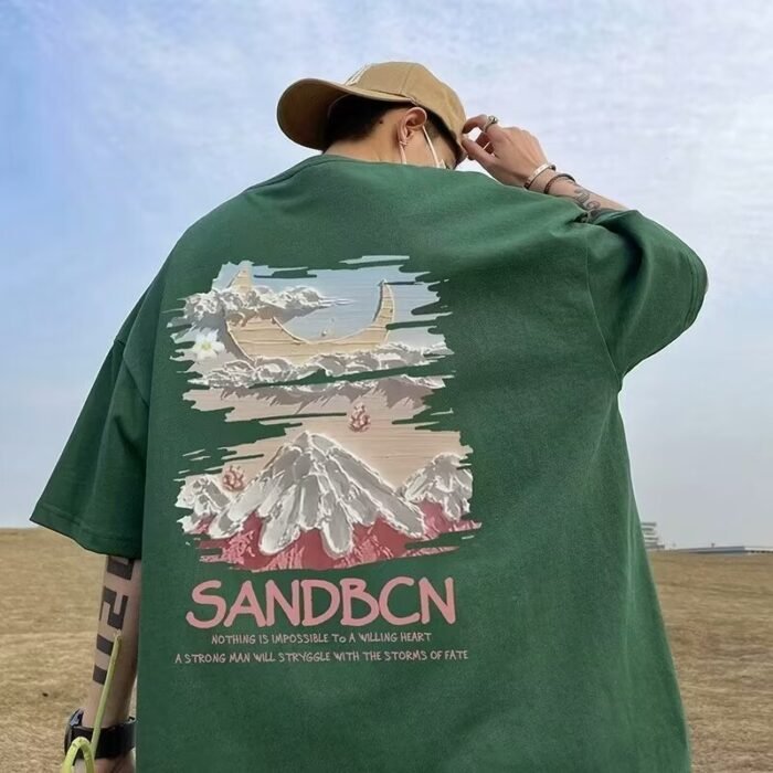 Summer New Short-Sleeved Loose T-Shirt Men's Trbottomy Brand Casual Half-Sleeved Trbottomyy T-Shirt Bottoming Shirt Five-Quarter Sleeve Top - Image 21