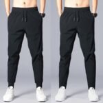 Long pants men's casual pants summer ice silk thin loose quick drying harem ankle pants trendy sports pants men - Image 2
