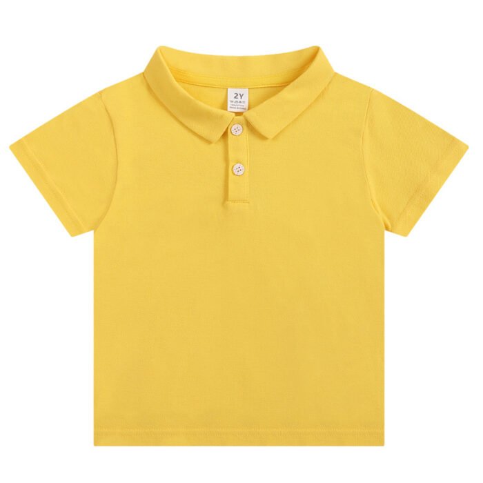 2025 New Children's Summer Cotton Solid Color Short-sleeved T-shirt for Boys and Girls Solid Color Class Clothes Polo Shirt T-shirt - Image 5