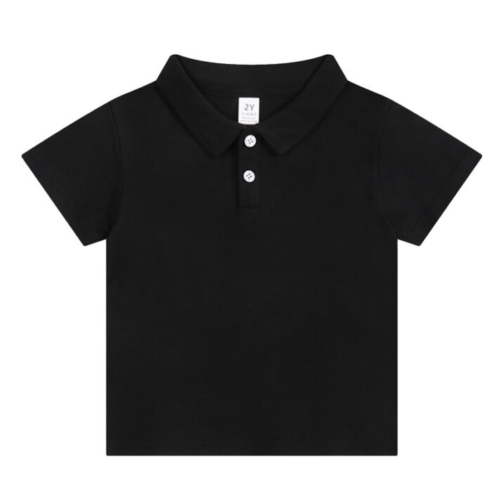 2025 New Children's Summer Cotton Solid Color Short-sleeved T-shirt for Boys and Girls Solid Color Class Clothes Polo Shirt T-shirt - Image 8