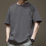 Heavy short-sleeved T-shirt men's top clothes summer new American cotton fashion brand bottoming white loose half-sleeved T-shirt - Image 13