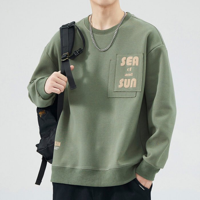 Men's hoodie Spring and Autumn fashion brand versatile round neck men's clothing for teenagers Spring 2025 new trend Spring and Autumn - Image 1