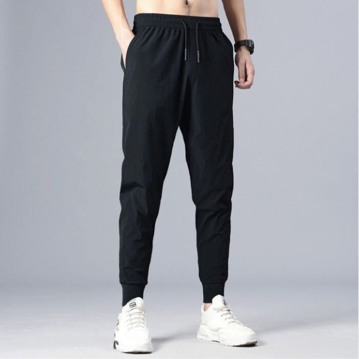 Long pants men's casual pants summer ice silk thin loose quick drying harem ankle pants trendy sports pants men - Image 3