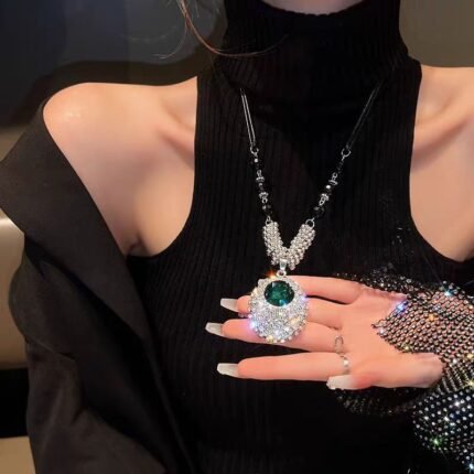 Light Luxury High-end Necklace Women's Long Woolen Chain Simple Fashion All-match Autumn and Winter Tassel Clothing Accessories Pendant Pendant