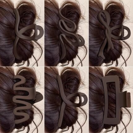 Maillard brown Scrub Grab Clip Women's High-end Sense Disc Hair Clip Back Head Large Hair Volume Shark Clip Headwear