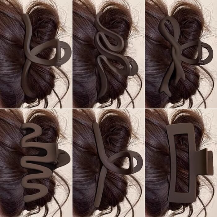 Maillard brown Scrub Grab Clip Women's High-end Sense Disc Hair Clip Back Head Large Hair Volume Shark Clip Headwear - Image 1