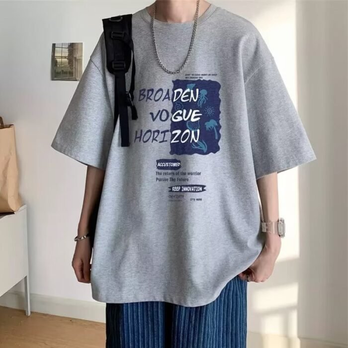 Summer New Short-Sleeved Loose T-Shirt Men's Trbottomy Brand Casual Half-Sleeved Trbottomyy T-Shirt Bottoming Shirt Five-Quarter Sleeve Top - Image 13