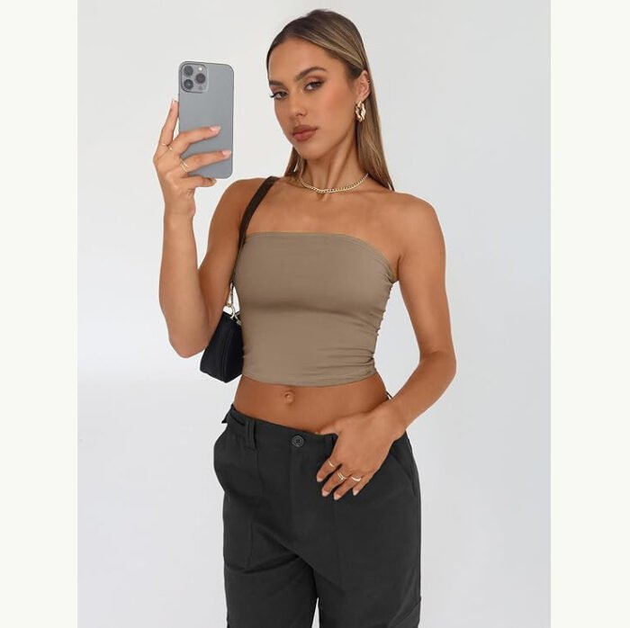 Cross-border European and American Foreign Trade Strapless Women's Inner Wearing Pure Spice Girl Top Summer Outer Wearing Pullover Vest Slim-fit Women's Clothing - Image 13