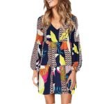 Cross-Border European and American Export New Women's Fashion V Neck Long-Sleeved Polka-Dot Ruffled Loose Casual Dress - Image 5