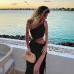 2024 European and American hot selling sloping collar camisole women's dress, European and American sexy lace up hollow out long dress, slit dress - Image 2