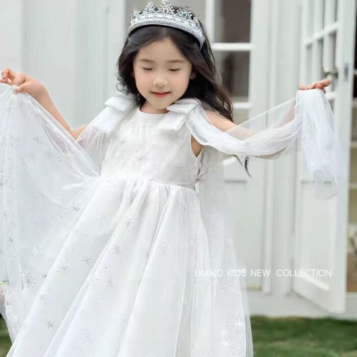 Original Elsa Elsa Snow Princess Girl Princess Dress Super Fairy Little Girl Birthday Puffy Dress Children's Cloak Summer - Image 4