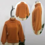 2025 New Autumn and Winter European and American Sweaters for Women Straight Floral Half Turtleneck Princess Sleeves Amazon Cross-Border Sweaters - Image 4