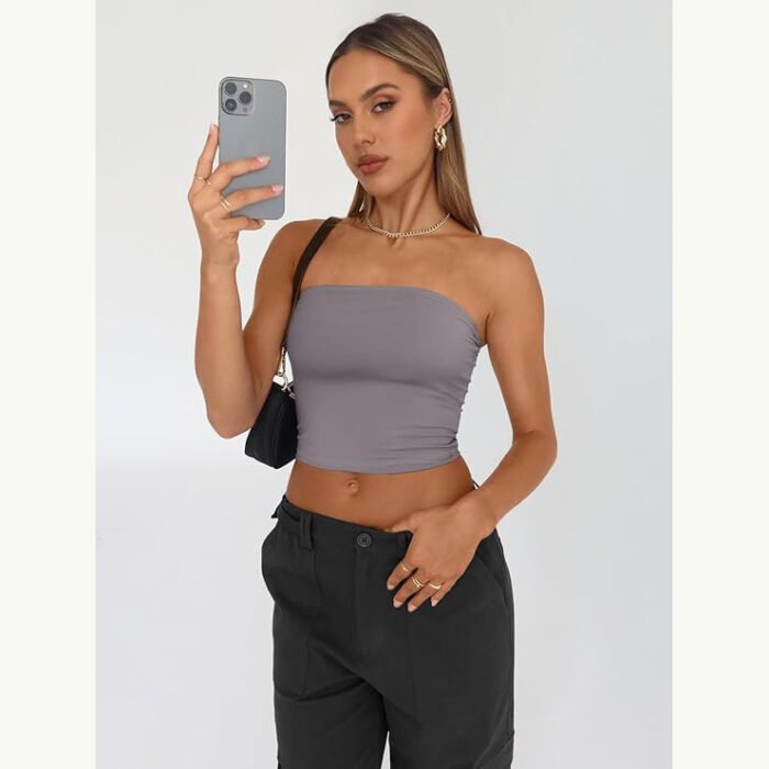 Cross-border European and American Foreign Trade Strapless Women's Inner Wearing Pure Spice Girl Top Summer Outer Wearing Pullover Vest Slim-fit Women's Clothing - Image 7