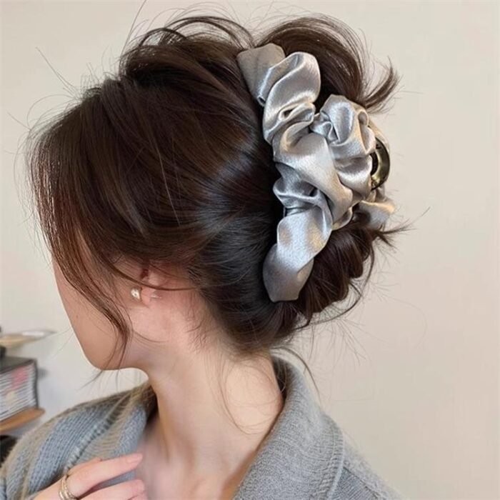 Cloud Satin Large Hair Clip for Thick Hair, Women's Back-Of-Head Shark Clip, High-End 2025 New Hair Accessory - Image 1