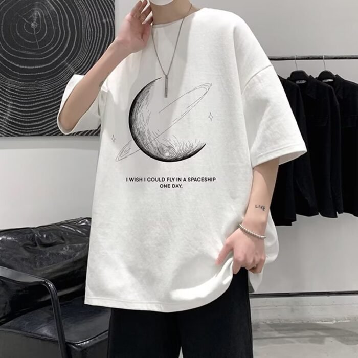 Summer New Short-Sleeved Loose T-Shirt Men's Trbottomy Brand Casual Half-Sleeved Trbottomyy T-Shirt Bottoming Shirt Five-Quarter Sleeve Top - Image 25
