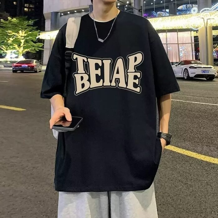 Summer New Short-Sleeved Loose T-Shirt Men's Trbottomy Brand Casual Half-Sleeved Trbottomyy T-Shirt Bottoming Shirt Five-Quarter Sleeve Top - Image 23