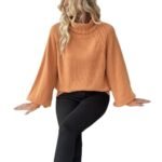 2025 New Autumn and Winter European and American Sweaters for Women Straight Floral Half Turtleneck Princess Sleeves Amazon Cross-Border Sweaters - Image 5