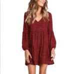 Cross-Border European and American Export New Women's Fashion V Neck Long-Sleeved Polka-Dot Ruffled Loose Casual Dress - Image 12