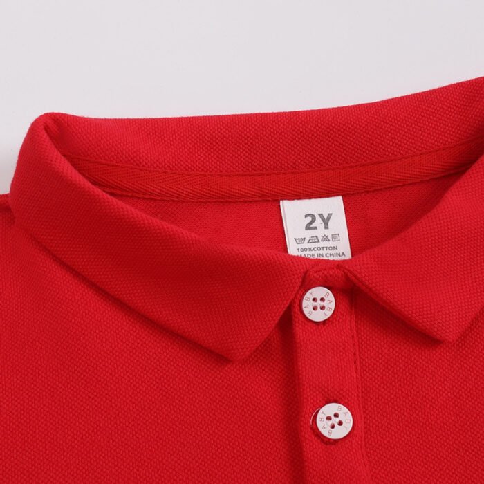 2025 New Children's Summer Cotton Solid Color Short-sleeved T-shirt for Boys and Girls Solid Color Class Clothes Polo Shirt T-shirt - Image 2