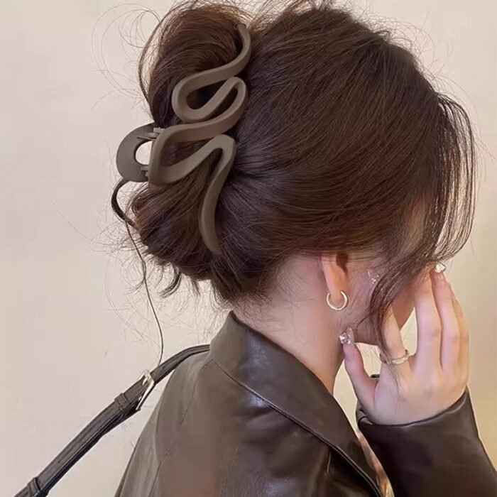 Maillard brown Scrub Grab Clip Women's High-end Sense Disc Hair Clip Back Head Large Hair Volume Shark Clip Headwear - Image 2
