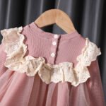 Girls' Spring and Autumn New Princess dress cotton fashionable western style long sleeve jumpsuit gauze dress Korean style western style dress - Image 5