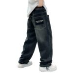 Boys' jeans 2025 new fashionable autumn children's straight leg pants big boys wide leg pants chubby children's pants - Image 5