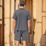 Summer Amazon European and American Men's Casual suit Short-sleeved Shorts Two-piece Set Contrast Color Sports Casual Men's Wear - Image 2