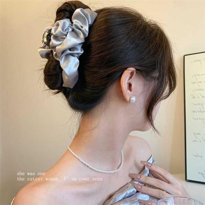 Cloud Satin Large Hair Clip for Thick Hair, Women's Back-Of-Head Shark Clip, High-End 2025 New Hair Accessory - Image 2