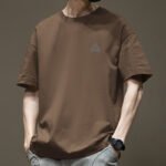 Heavy short-sleeved T-shirt men's top clothes summer new American cotton fashion brand bottoming white loose half-sleeved T-shirt - Image 15