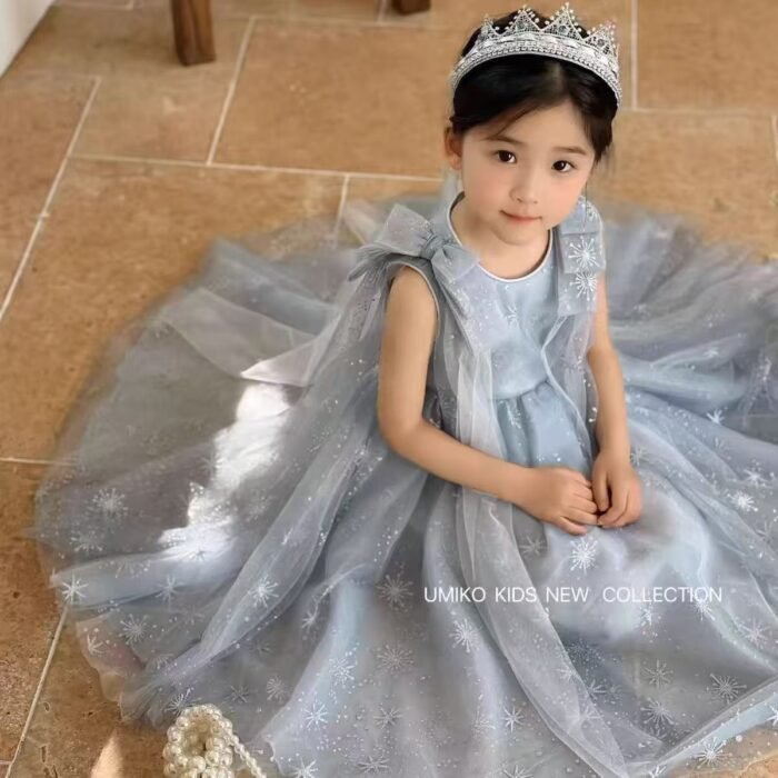 Original Elsa Elsa Snow Princess Girl Princess Dress Super Fairy Little Girl Birthday Puffy Dress Children's Cloak Summer - Image 6