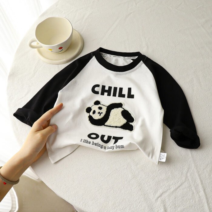2025 New Spring & Fall Patch Kidsren's Clothing Boys' T-Shirts Long-Sleeved Spring Cotton Bottoming Shirts Kidsren's Multi-Color Boys - Image 3