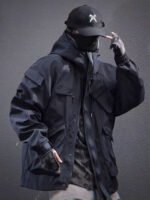 2025 Spring New Functional Wind Multi Pocket Stormtrooper Jacket for Men, Loose Casual Hooded Jacket