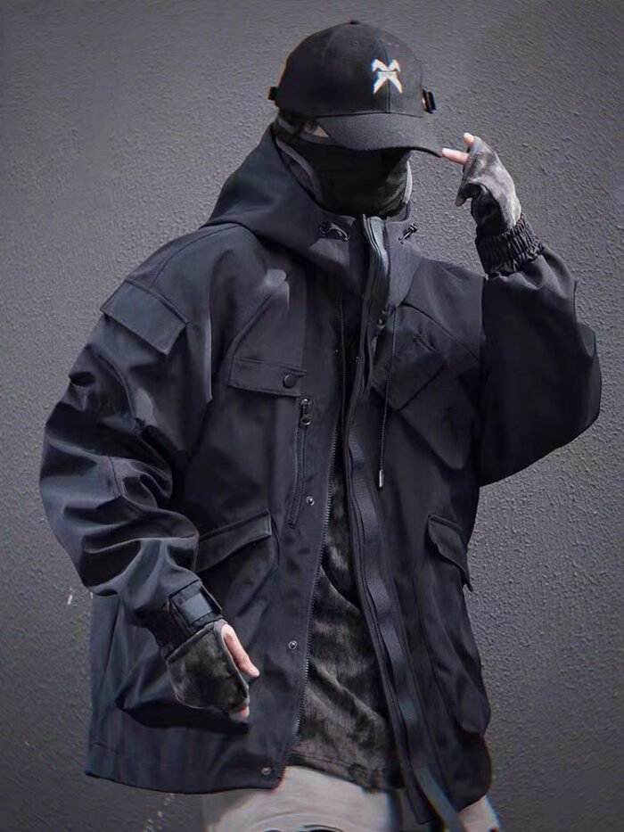 2025 Spring New Functional Wind Multi Pocket Stormtrooper Jacket for Men, Loose Casual Hooded Jacket - Image 1