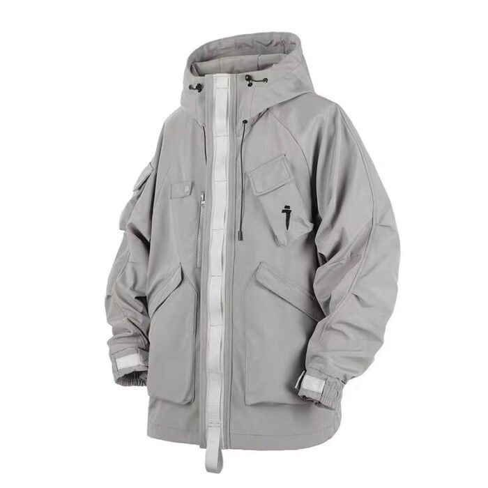 2025 Spring New Functional Wind Multi Pocket Stormtrooper Jacket for Men, Loose Casual Hooded Jacket - Image 4