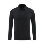 Men‘s 2026SS Long Sleeve Black Polo Shirt – Innovative Design