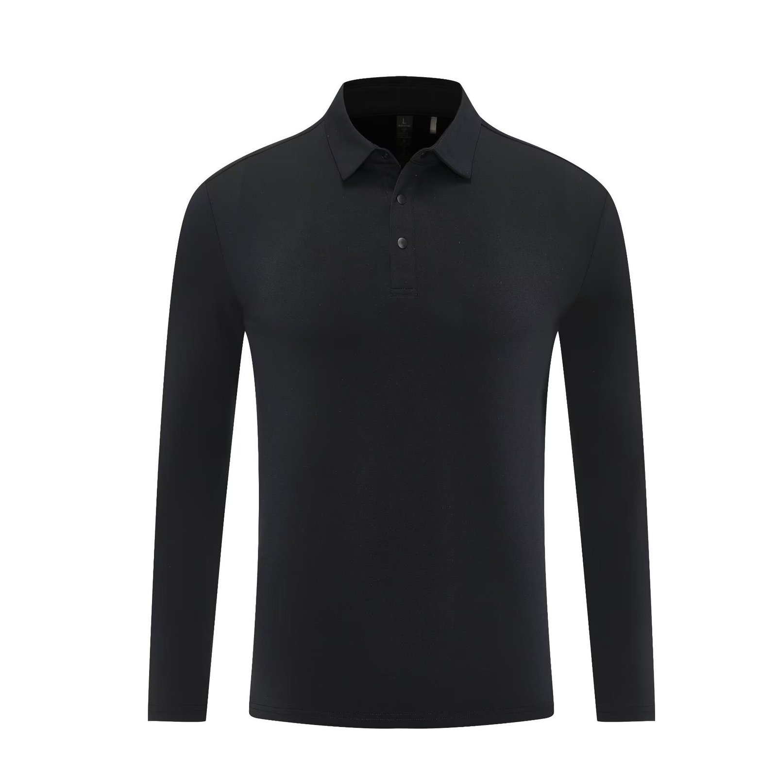 f31cc9b7 Men‘s 2026SS Long Sleeve Black Polo Shirt – Innovative Design - Image 1